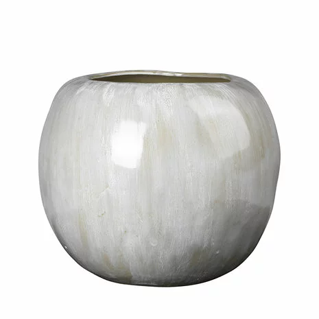 Broste Copenhagen Apple Vaas Aardewerk Antiek Wit - Ø41,5XH34,5CM - Afbeelding 2