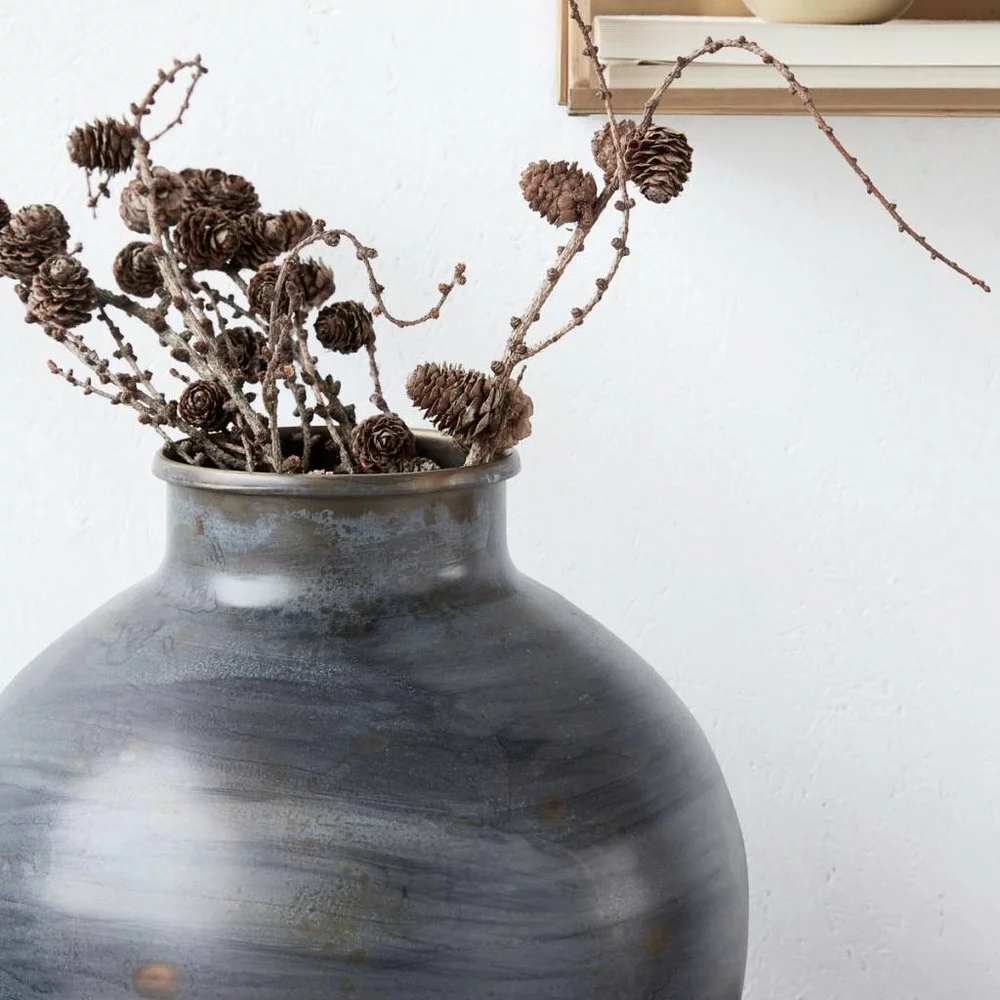 House Doctor Etnik Vaas Blauw ø30x30cm - Afbeelding 2