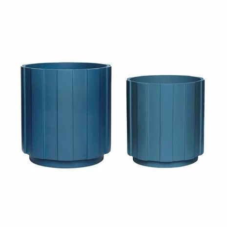 Hubsch Bloempot Set Petrol Blauw - Afbeelding 2