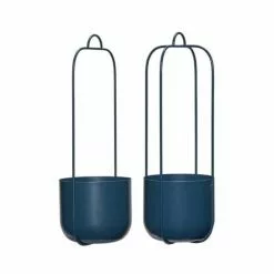Hubsch Lotus Hangende Bloempotten Set Van 2 Stuks Petrol - 941603