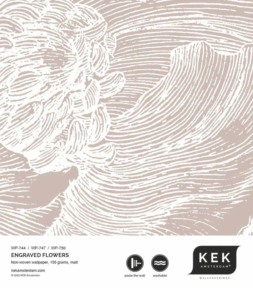 KEK Amsterdam Engraved Bloemen Behang Nude WP-750 400x280cm - Afbeelding 3