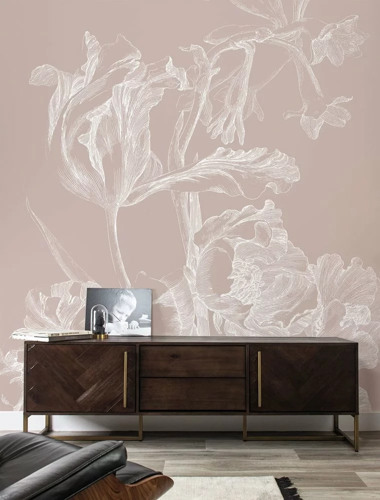 KEK Amsterdam Engraved Bloemen Behang Nude WP-750 400x280cm - Afbeelding 4