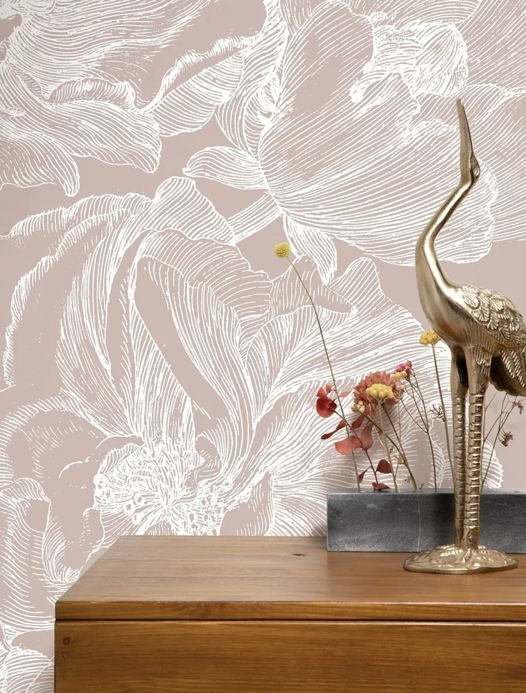 KEK Amsterdam Engraved Bloemen Behang Nude WP-750 400x280cm - Afbeelding 5