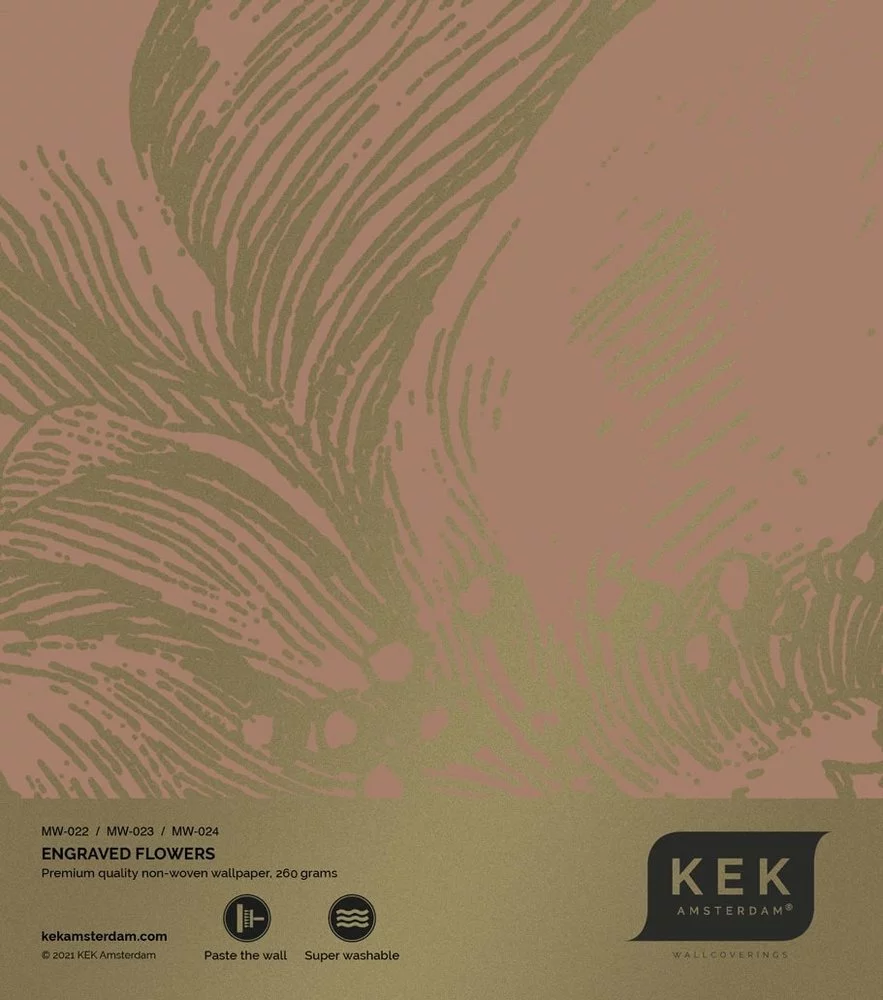 KEK Amsterdam Engraved Flowers Goud Behang MW-022 - 200x280cm - Afbeelding 3