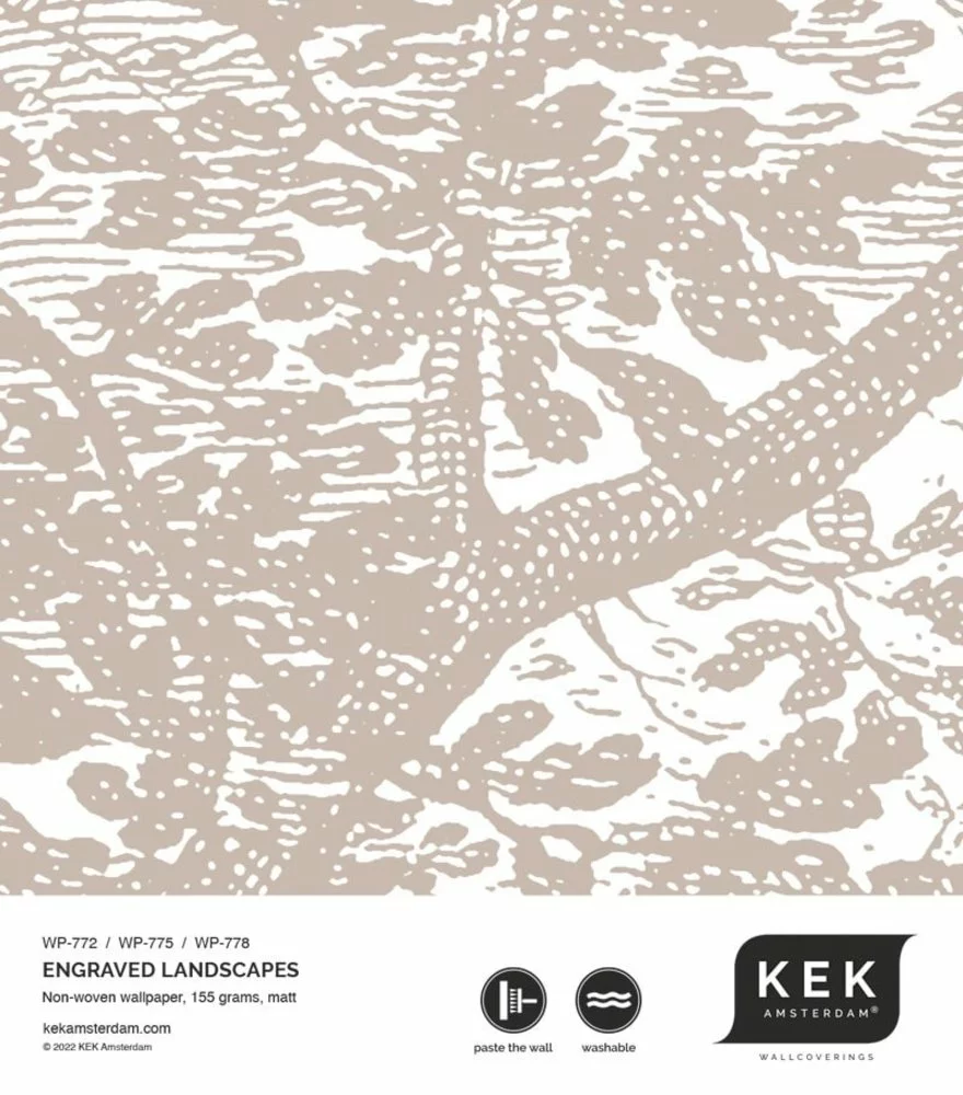 KEK Amsterdam Engraved Landschappen Behang Zand WP-772 200x280cm - Afbeelding 3