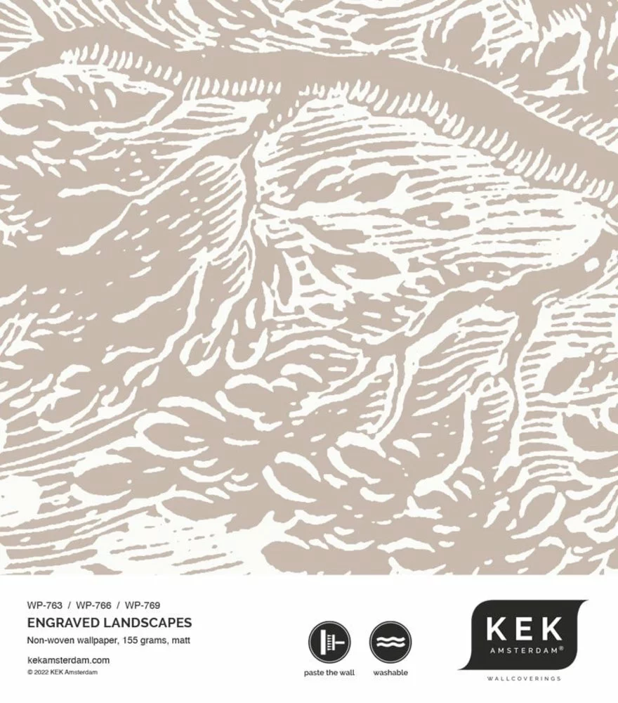 KEK Amsterdam Engraved Landschappen Behang Zand WP-769 400x280cm - Afbeelding 3