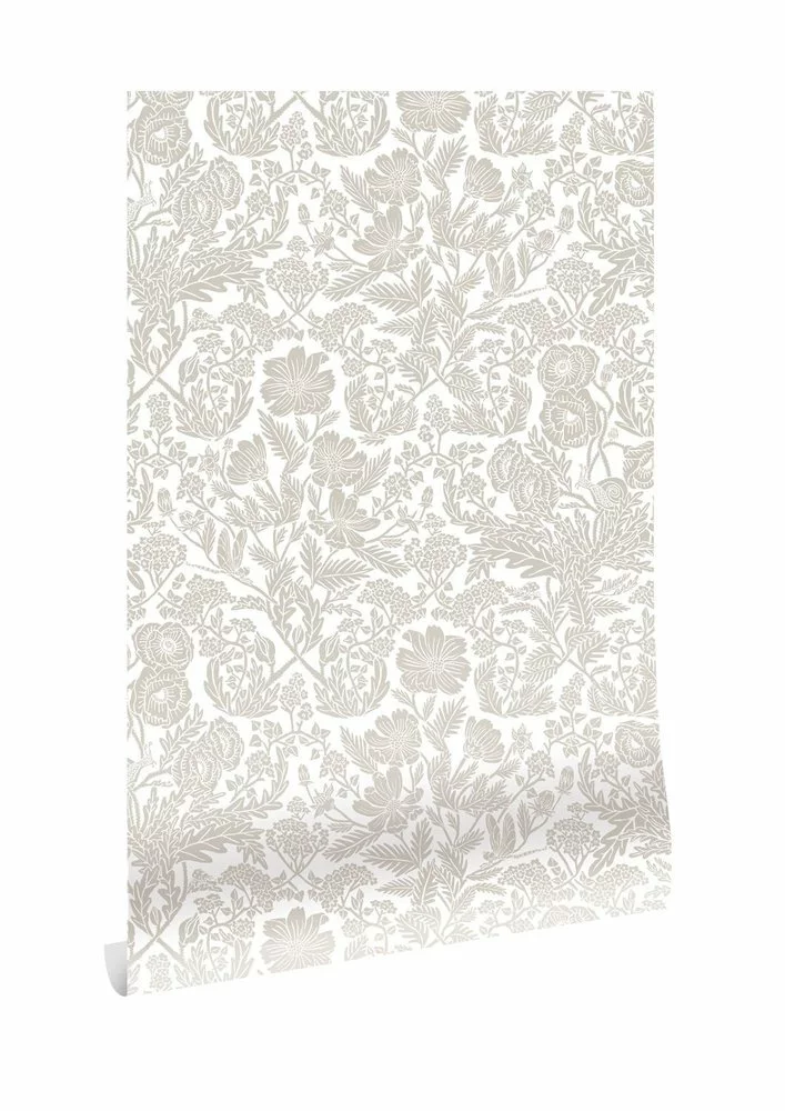 KEK Amsterdam Getekende Bloemen Behang 100x280cm Beige - FR-005 - Afbeelding 2