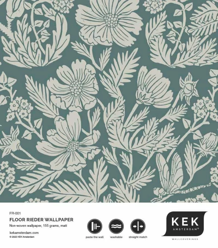 KEK Amsterdam Getekende Bloemen Behang 100x280cm - FR-001 - Afbeelding 5