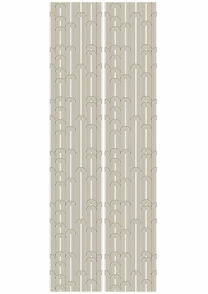 KEK Amsterdam Golden Lines Behang 100x280cm Off White / Goud MW-087 - Afbeelding 2