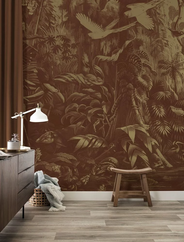 KEK Amsterdam Tropical Landscapes Goud Behang MW-063 - 400x280cm - Afbeelding 2
