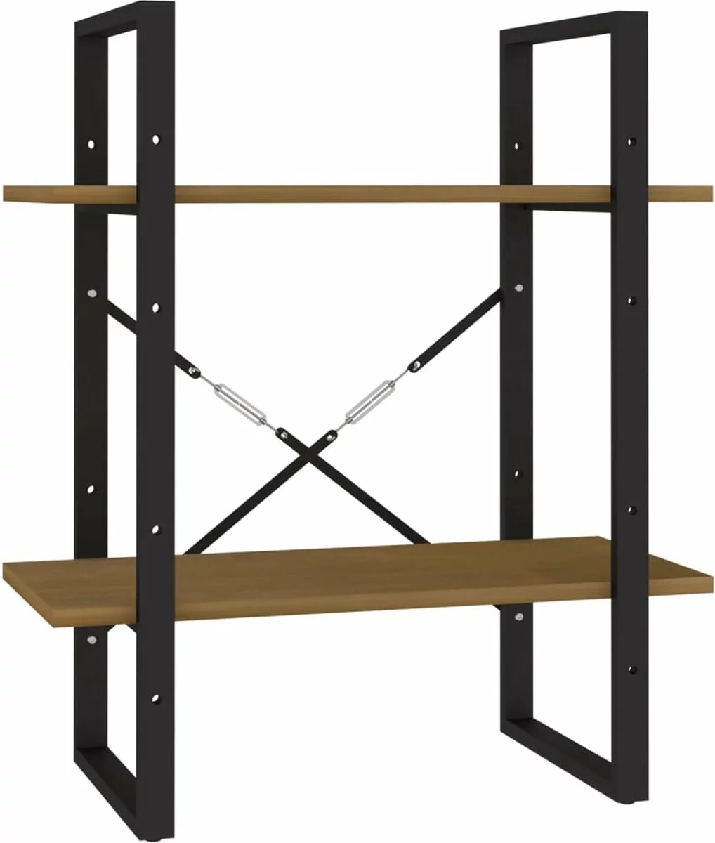 Furniture Limited - Boekenkast Met 2 Schappen 60x30x70 Cm Grenenhout Honingbruin - Afbeelding 9