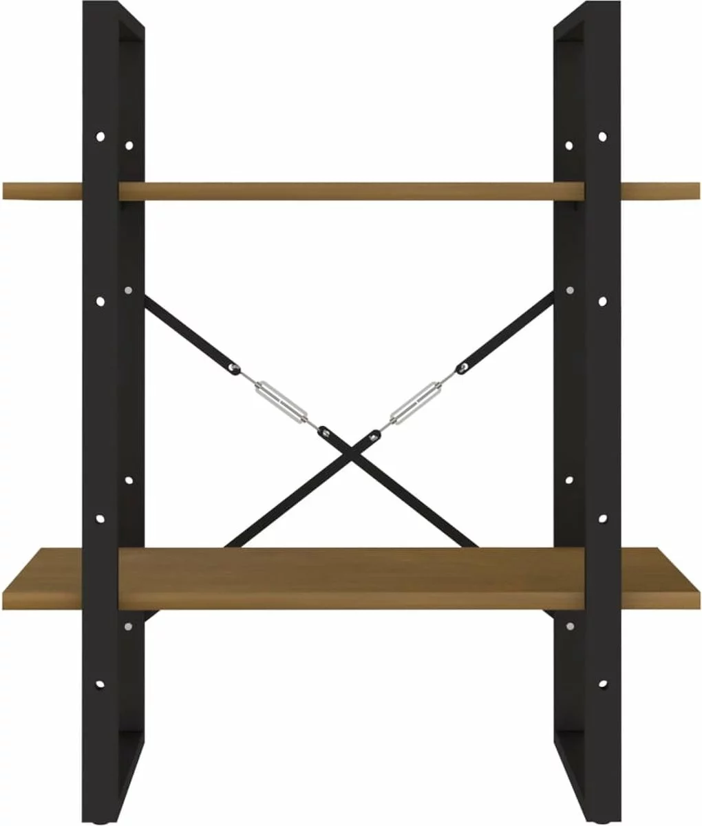 Furniture Limited - Boekenkast Met 2 Schappen 60x30x70 Cm Grenenhout Honingbruin - Afbeelding 5