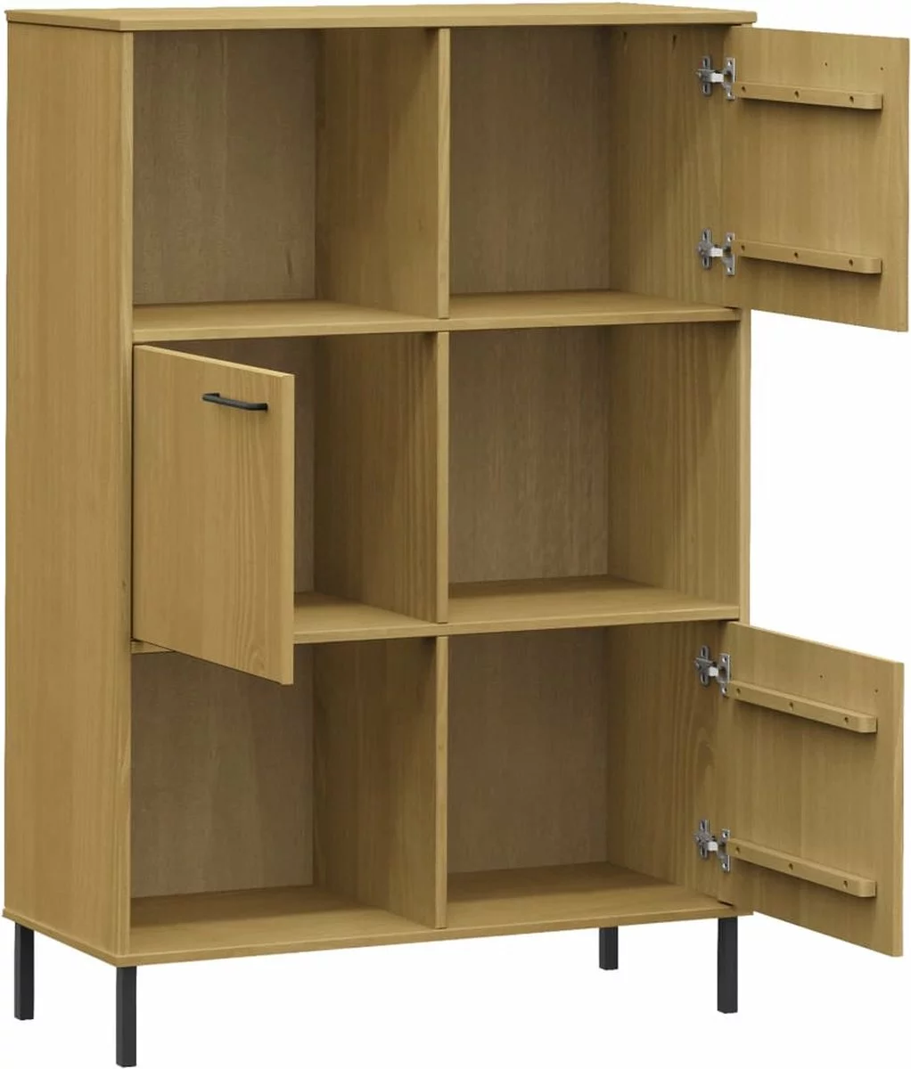 Furniture Limited - Boekenkast Met Metalen Poten OSLO 90x35x128,5 Cm Hout Bruin - Afbeelding 8