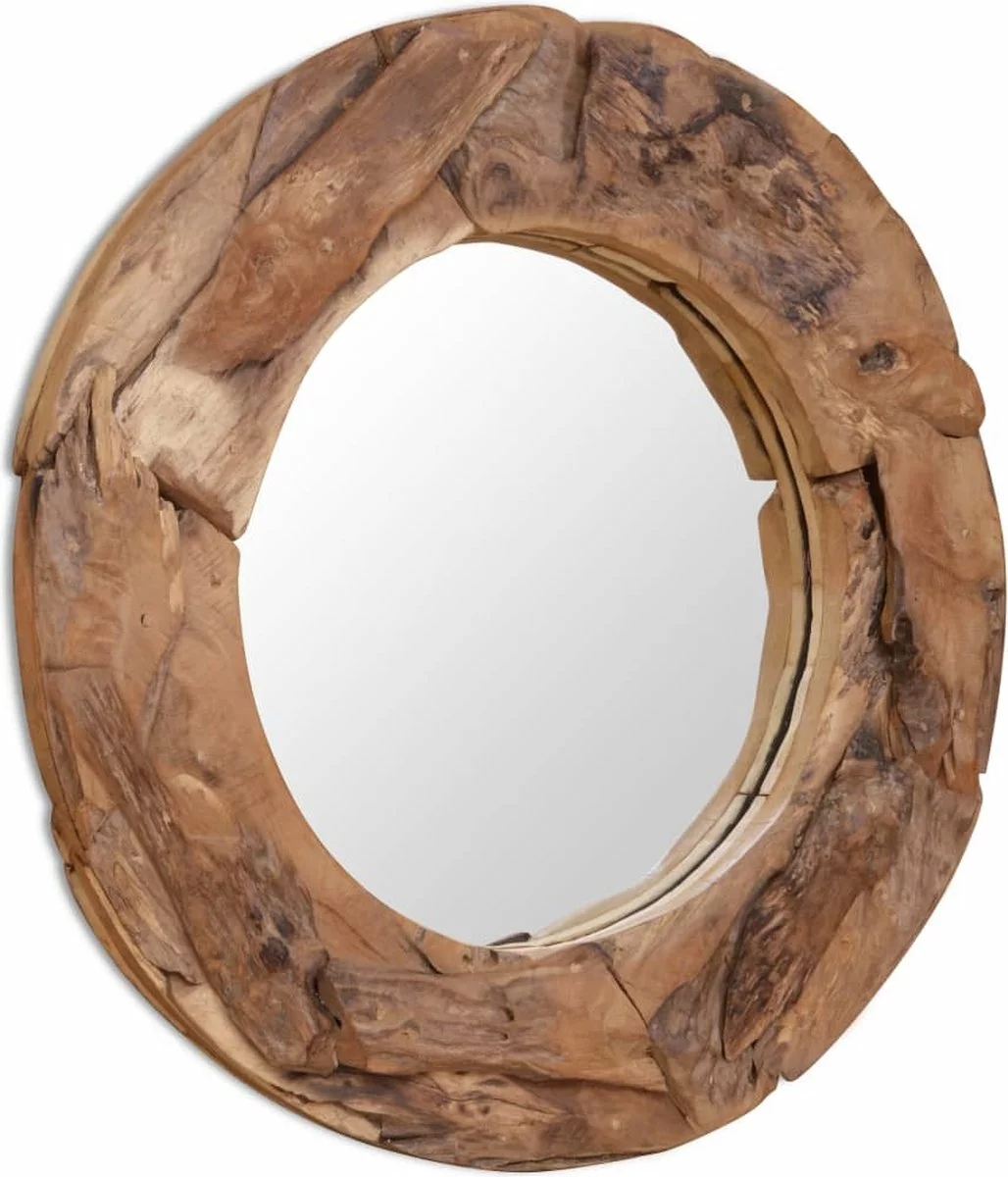 Furniture Limited - Decoratieve Spiegel Rond 80 Cm Teakhout - Afbeelding 9
