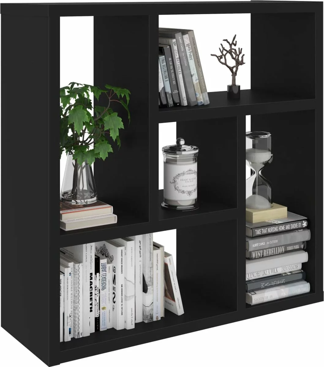 Furniture Limited - Wandschap 45,1x16x45,1 Cm Spaanplaat Zwart - Afbeelding 4