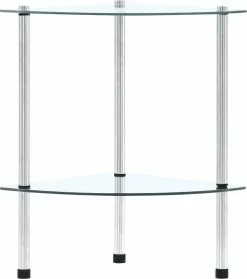 Furniture Limited - Kastje 2-laags 30x30x47 Cm Gehard Glas Transparant