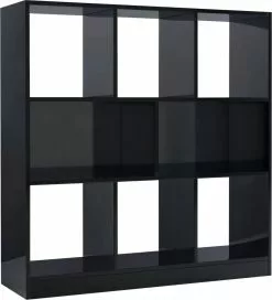 Furniture Limited - Boekenkast 97,5x29,5x100 Cm Bewerkt Hout Hoogglans Zwart