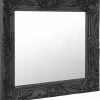 Furniture Limited - Wandspiegel Barok Stijl 50x50 Cm Zwart