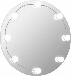 Furniture Limited - Wandspiegel Met LED-lampen Rond Glas