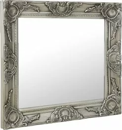 Furniture Limited - Wandspiegel Barok Stijl 50x50 Cm Zilverkleurig