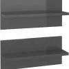 Furniture Limited - Wandschappen 2 St 40x11,5x18 Cm Hoogglans Grijs