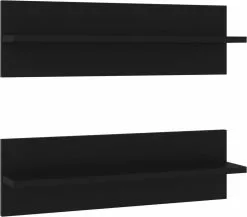 Furniture Limited - Wandschappen 2 St 60x11,5x18 Cm Spaanplaat Zwart