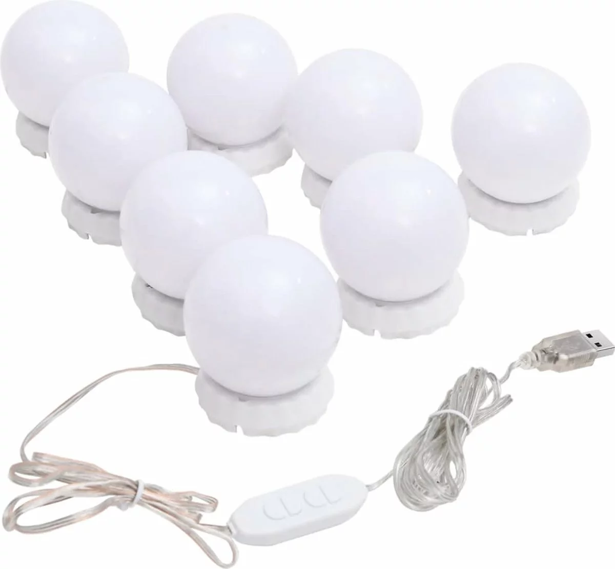 Furniture Limited - Wandspiegel Met LED-lampen Rechthoekig Glas - Afbeelding 6