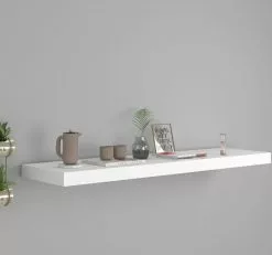Furniture Limited - Wandschap Zwevend 90x23,5x3,8 Cm MDF Wit
