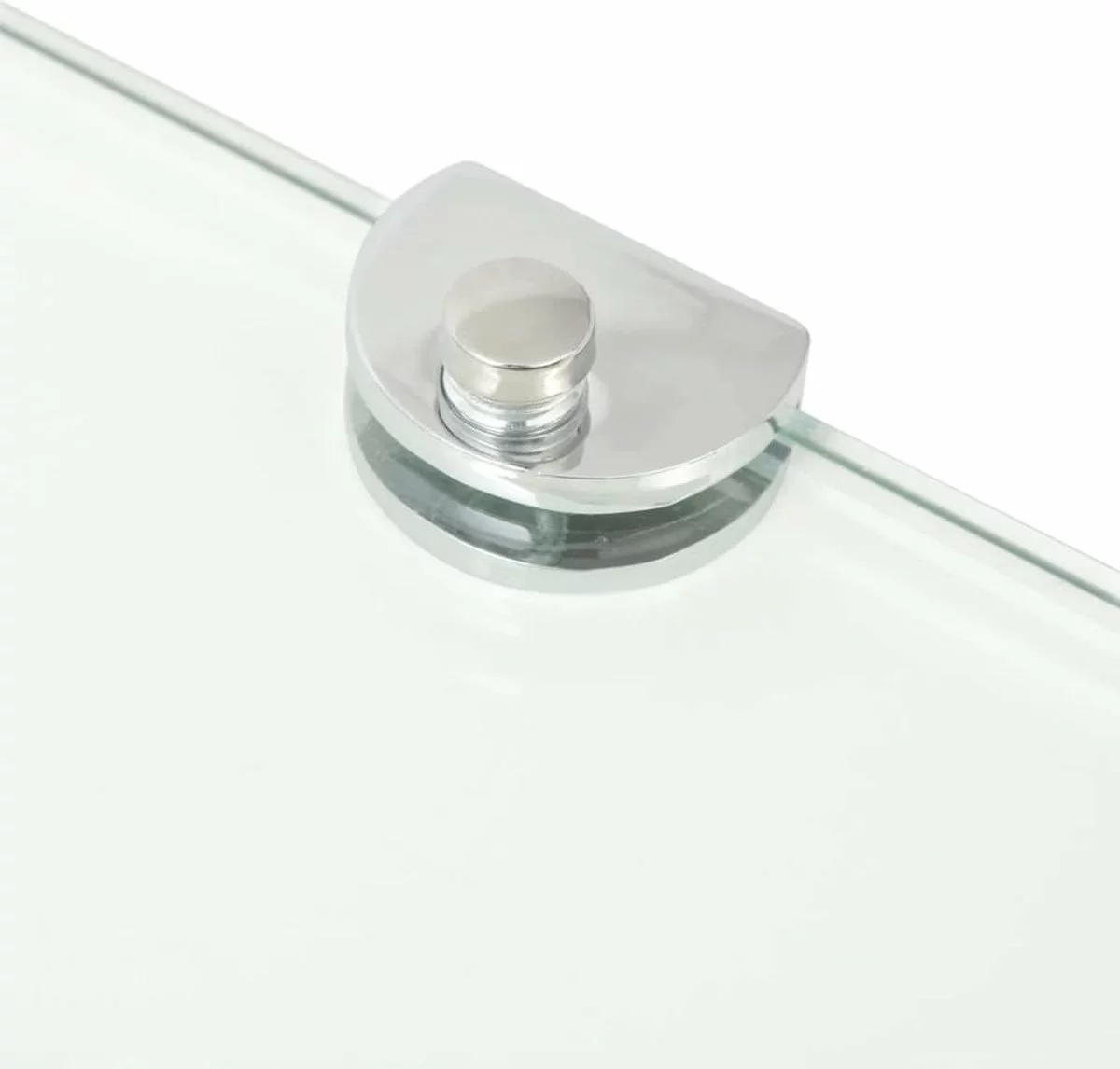 Furniture Limited - Hoekschappen 2 St Met Chromen Dragers 35x35 Cm Glas Transparant - Afbeelding 2