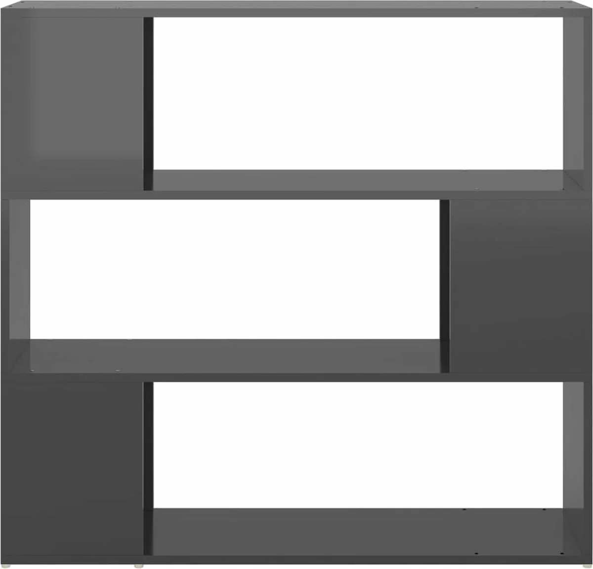 Furniture Limited - Boekenkast/kamerscherm 100x24x94 Cm Hoogglans Grijs - Afbeelding 3