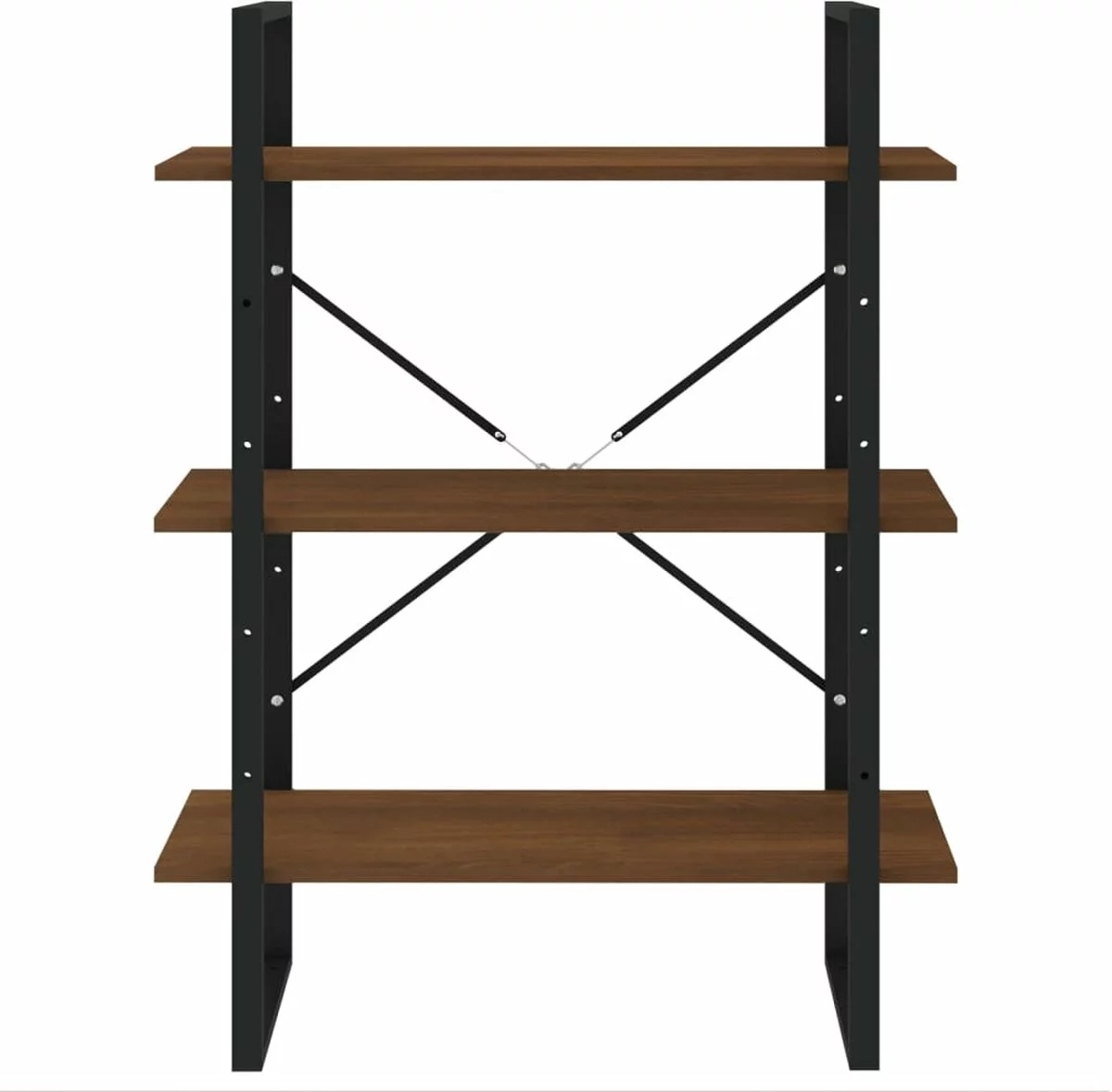 Furniture Limited - Boekenkast 80x30x175 Cm Bewerkt Hout Bruineiken - Afbeelding 4