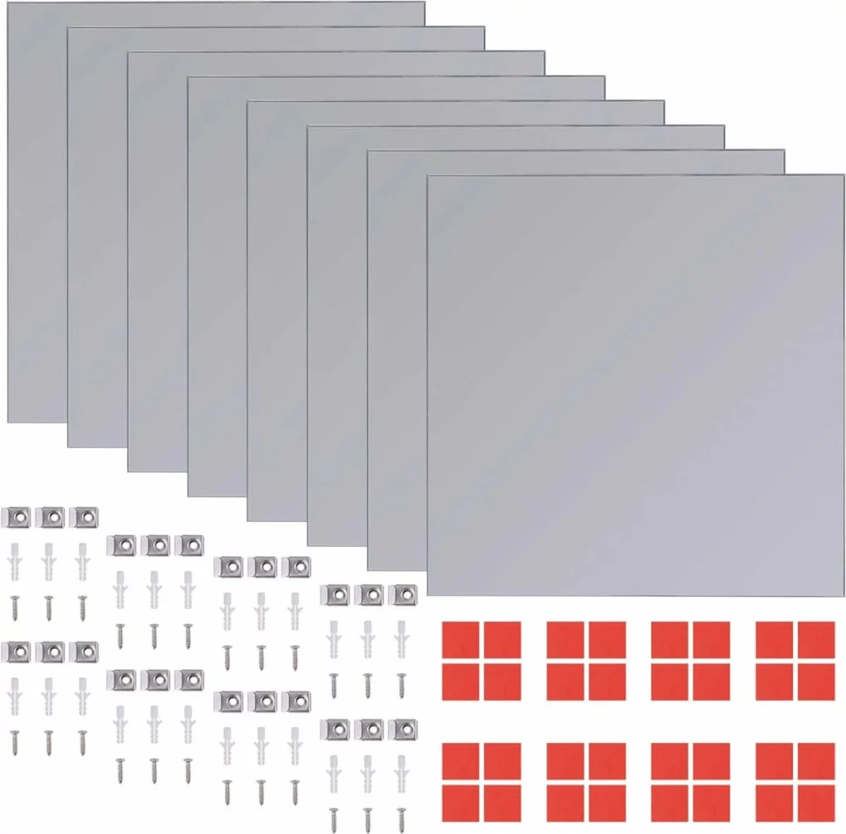 Furniture Limited - Spiegeltegels Frameloos 16 St 20,5 Cm Glas - Afbeelding 9