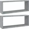 Furniture Limited - Wandschappen Kubus 2 St 60x15x23 Cm Bewerkt Hout Grijs Sonoma