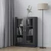 Furniture Limited - Vitrinekast 82,5x30,5x115 Cm Spaanplaat Grijs