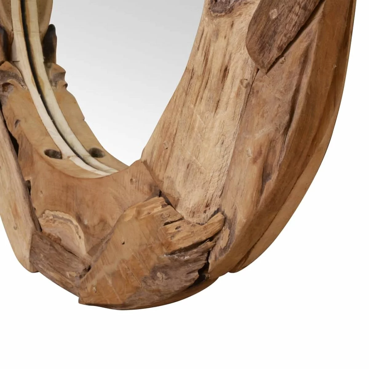 Furniture Limited - Decoratieve Spiegel Rond 80 Cm Teakhout - Afbeelding 6