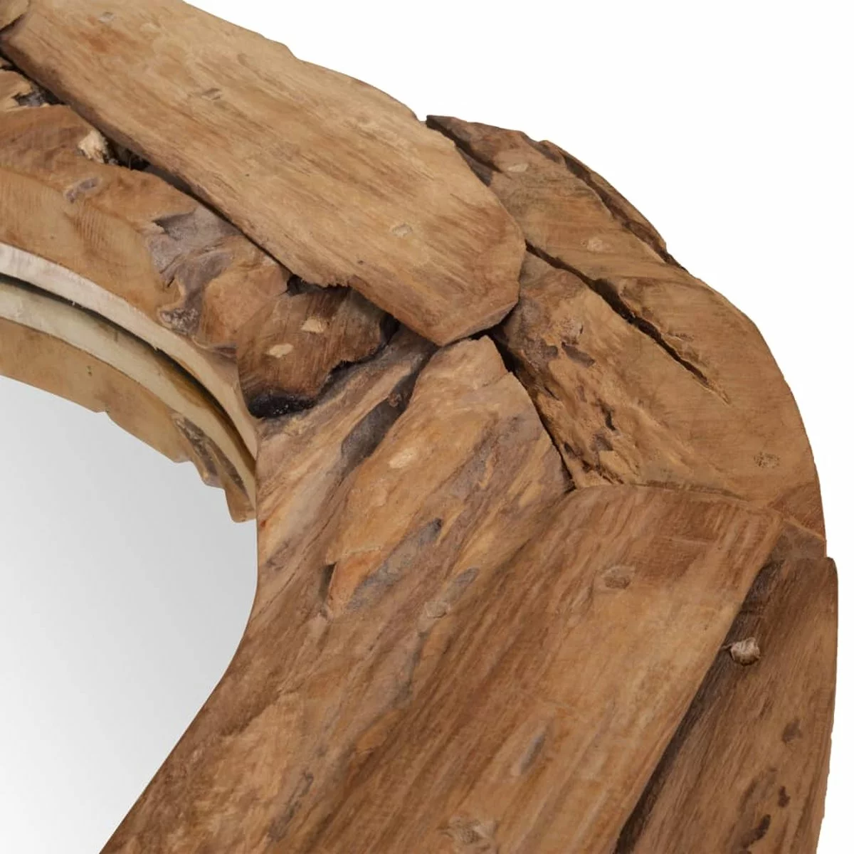 Furniture Limited - Decoratieve Spiegel Rond 80 Cm Teakhout - Afbeelding 7