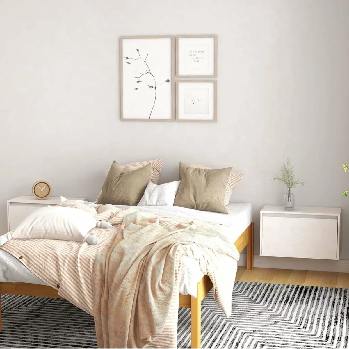 Furniture Limited - Wandkasten 2 St 60x30x35 Cm Massief Grenenhout Wit