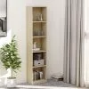 Furniture Limited - Boekenkast Met 5 Schappen 40x24x175 Cm Bewerkt Hout Sonoma Eik