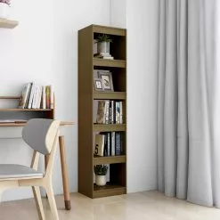 Furniture Limited - Boekenkast/kamerscherm 40x30x167,5 Cm Grenenhout Honingbruin