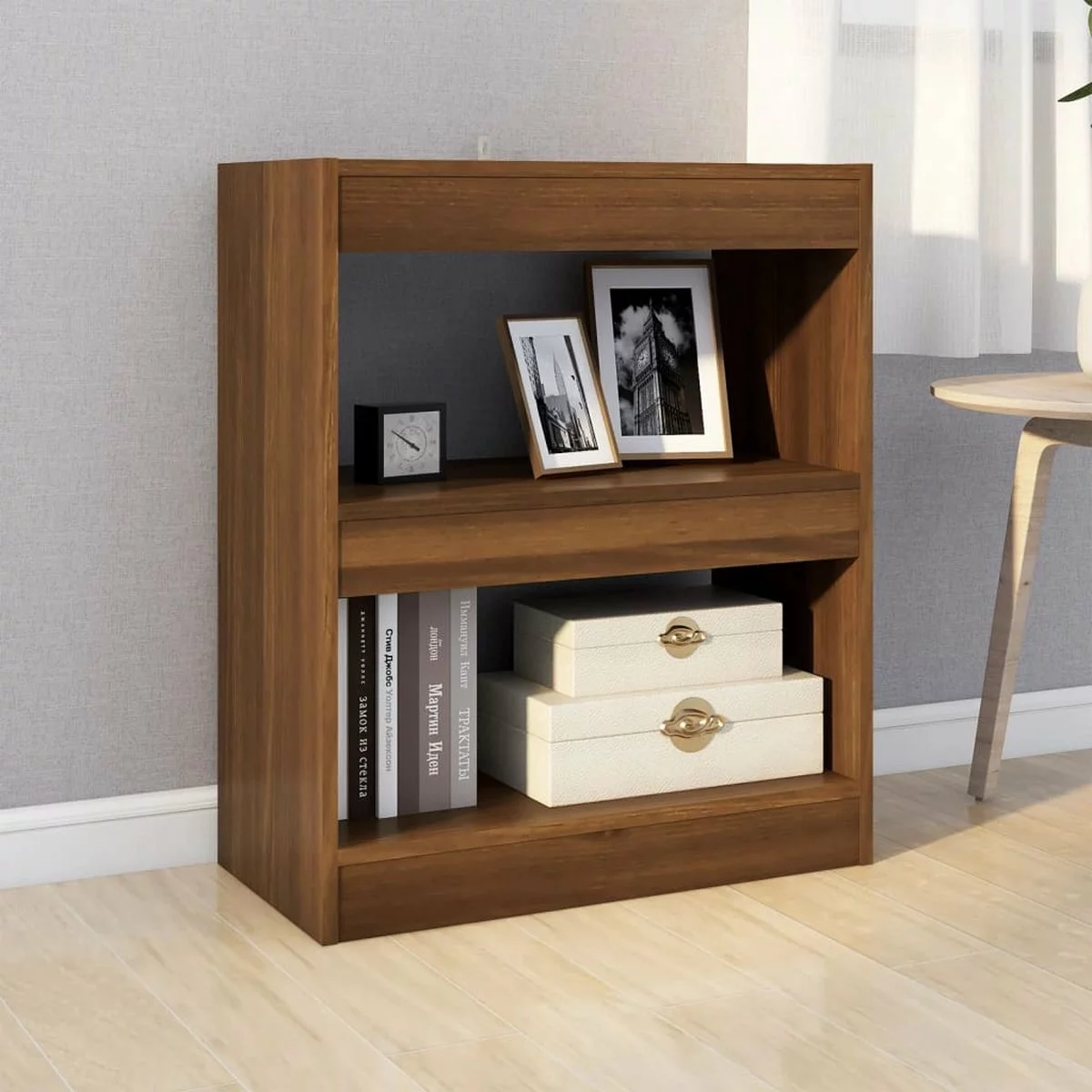 Furniture Limited - Boekenkast/kamerscherm 60x30x72 Cm Bruineikenkleurig - Afbeelding 2