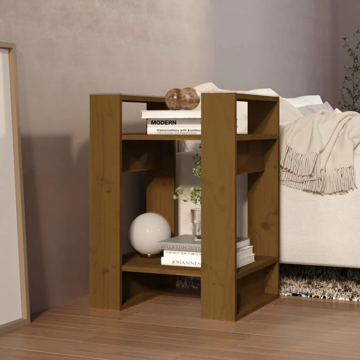 Furniture Limited - Boekenkast/kamerscherm 41x35x57 Cm Grenenhout Honingbruin - Afbeelding 3