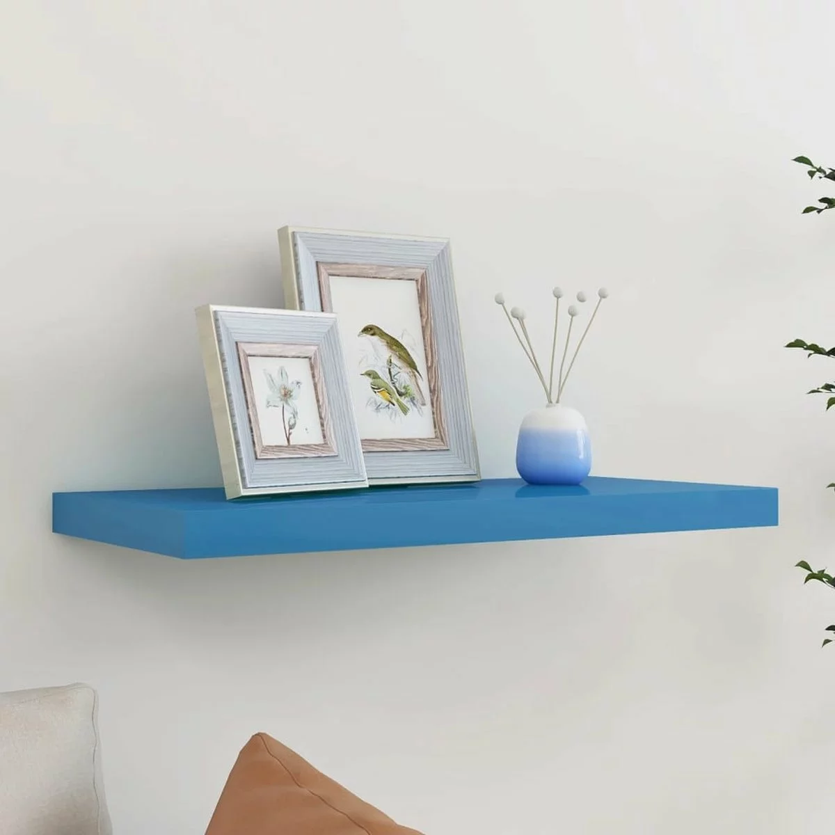 Furniture Limited - Wandschap Zwevend 60x23,5x3,8 Cm MDF Blauw - Afbeelding 9