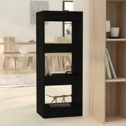Furniture Limited - Boekenkast/kamerscherm 40x30x103 Cm Spaanplaat Zwart