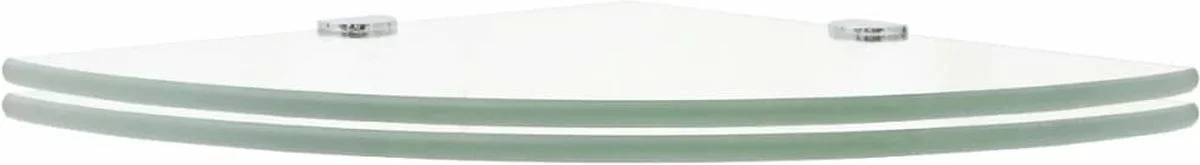 Furniture Limited - Hoekschappen 2 St Met Chromen Dragers 35x35 Cm Glas Transparant - Afbeelding 7