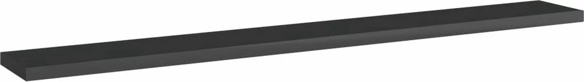 Furniture Limited - Wandschappen 8 St 80x10x1,5 Cm Spaanplaat Hoogglans Zwart