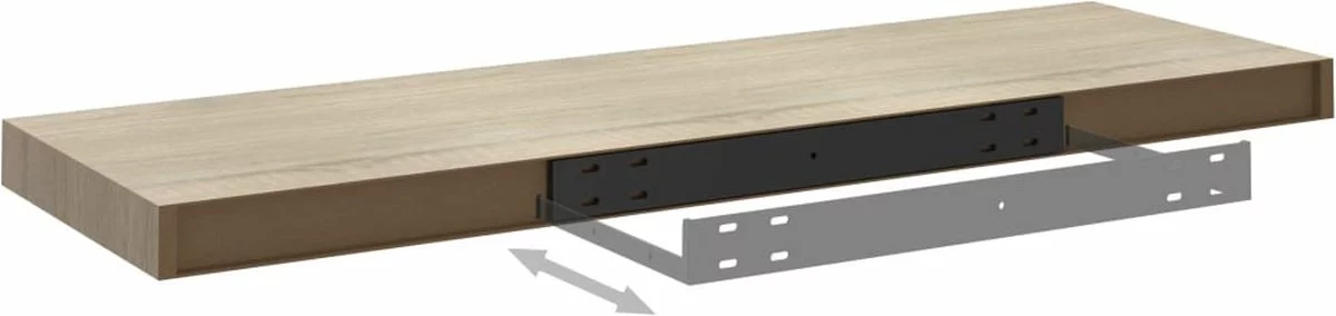 Furniture Limited - Wandschappen Zwevend 2 St 80x23,5x3,8 Cm MDF Eikenkleurig - Afbeelding 9