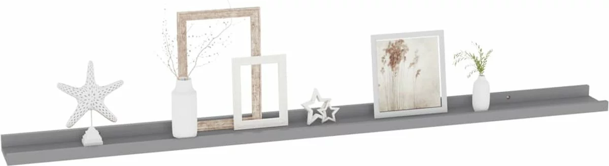 Furniture Limited - Wandschappen 2 St 115x9x3 Cm Grijs - Afbeelding 6