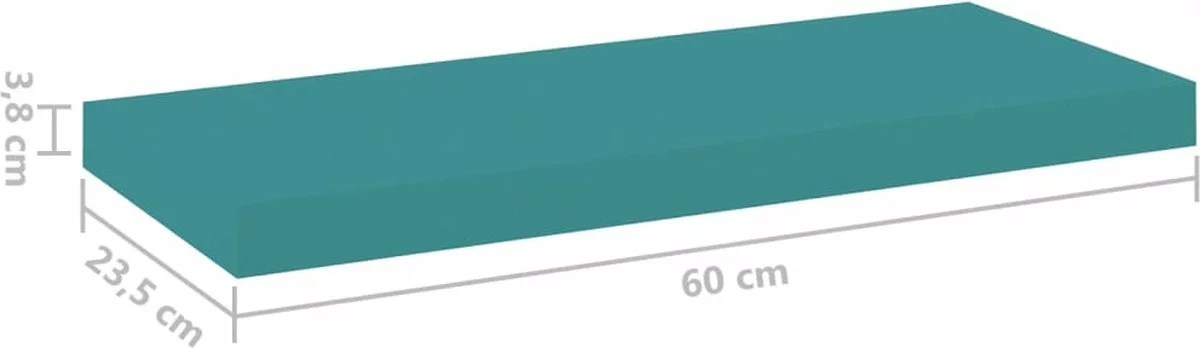 Furniture Limited - Wandschap Zwevend 60x23,5x3,8 Cm MDF Blauw - Afbeelding 8