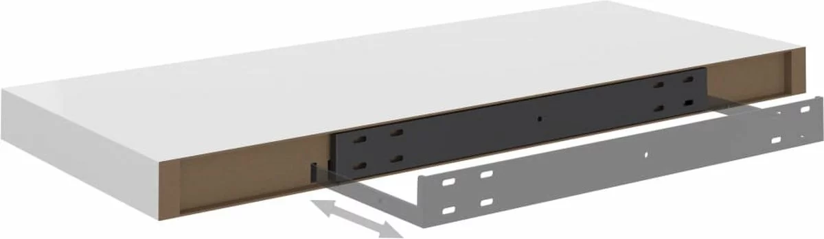 Furniture Limited - Wandschappen Zwevend 2 St 60x23,5x3,8 Cm MDF Wit - Afbeelding 2