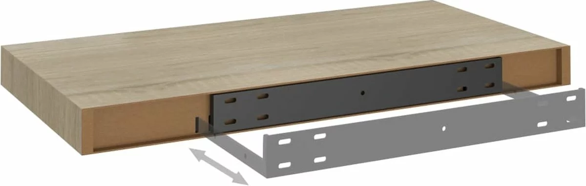 Furniture Limited - Wandschappen Zwevend 4 St 50x23x3,8 Cm MDF Eikenkleurig - Afbeelding 4